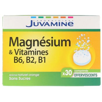 Magnésium et Vitamines B6, B2 et B1 Juvamine - boîte de 30 comprimés effervescents