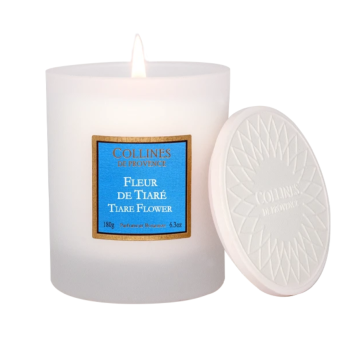 Bougie parfum&eacute;e Fleur de tiar&eacute; Collines de Provence - bougie de 180g