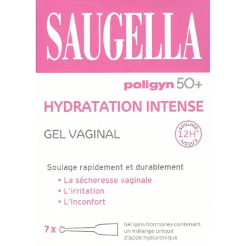 Poligyn 50+ hydratation intense gel vaginal Saugella - 7 tubes de 5ml