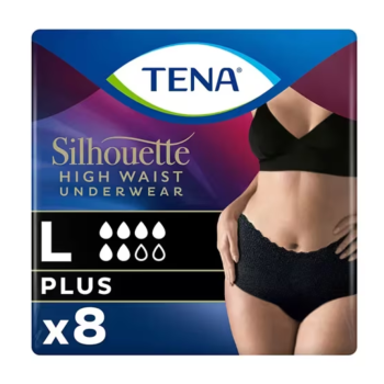 Silhouette plus slips absorbants taille L basse noir Tena - sachet de 8 slips