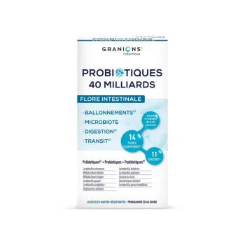 Probiotiques flore intestinale Granions - boite de 40 g&eacute;lules