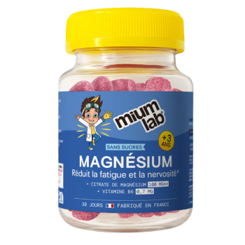 Magn&eacute;sium enfants sans sucres Mium Lab - pot de 30 gummies 