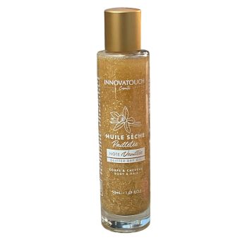 Huile sèche pailletée senteur Vanille Innovatouch Cosmetic - flacon de 50ml