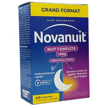 Novanuit nuit complète 1,9mg Opella - boite de 40 comprimés