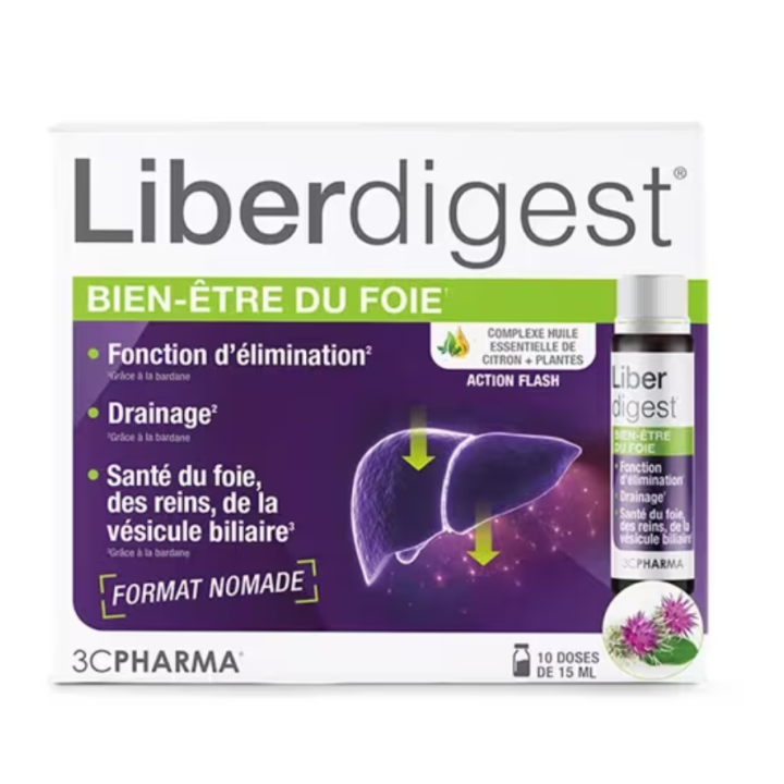 Liberdigest bien-être du foie 3C Pharma - boite de 10 doses de 15ml
