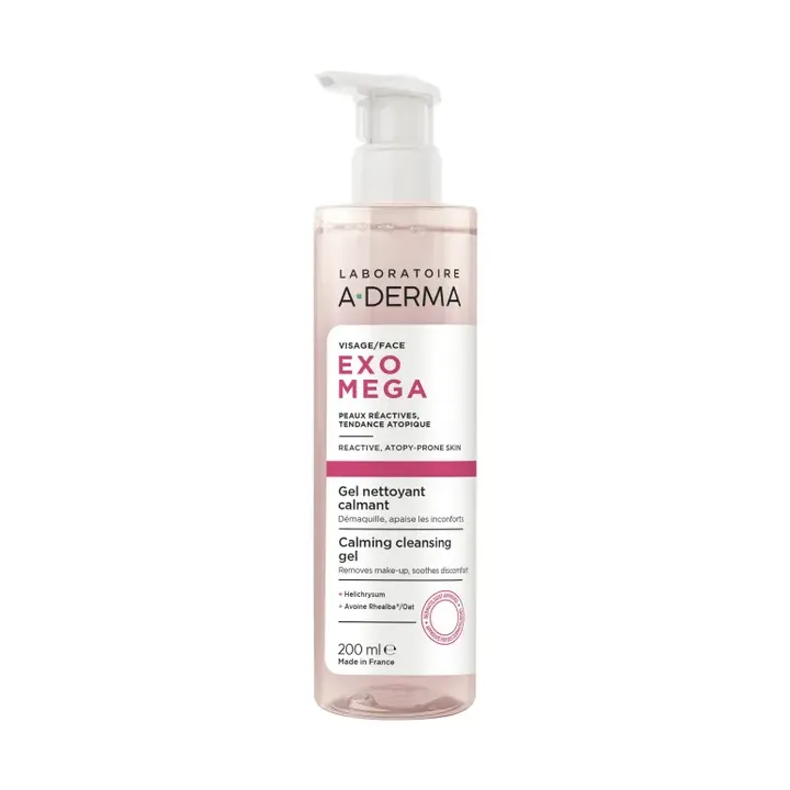 Exomega gel nettoyant calmant A-Derma - flacon-pompe de 200ml