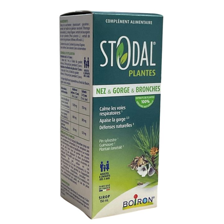 Stodal plantes sirop nez gorge bronches Boiron - flacon de 150ml