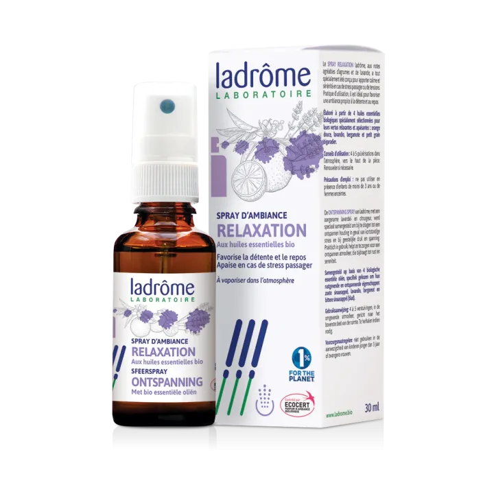 Spray d'ambiance relaxation bio Ladrôme - flacon de 30 ml