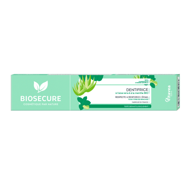 Dentifrice à l'aloe vera et menthe bio Bio Secure - tube de 75ml
