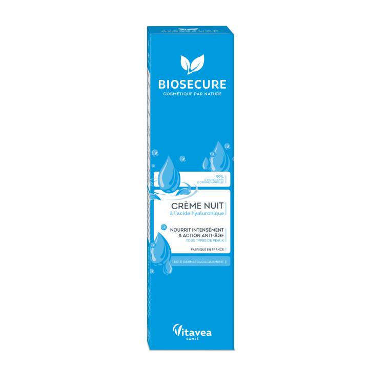 Crème de nuit à l'acide hyaluronique Bio Secure - tube de 50ml