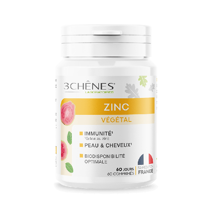 Zinc végétal Les 3 chênes - pot de 60 comprimés 
