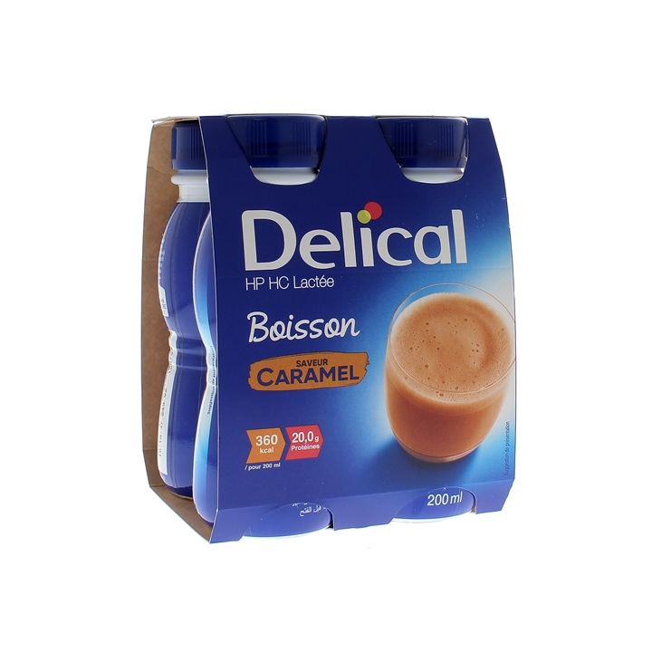 Delical Boisson HP/HC lactée - 4 bouteilles de 200 ml