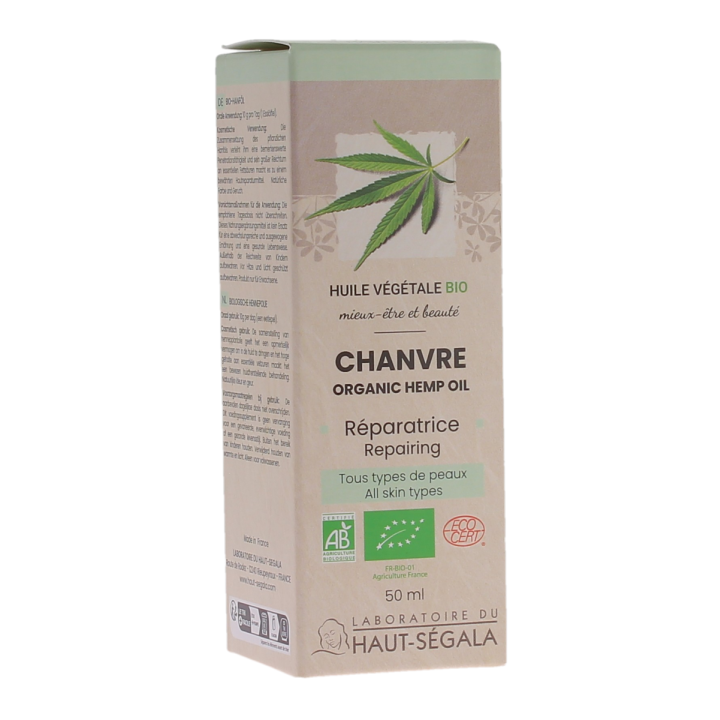 Huile de chanvre bio réparatrice Haut-Ségala- flacon de 50ml