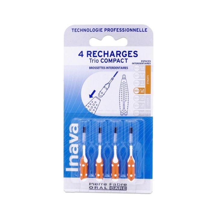 Brossettes interdentaires 1.2mm Trio Compact Inava - 4 recharges
