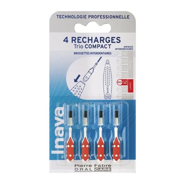 Brossettes interdentaires 1.5mm Trio Compact Inava - 4 recharges