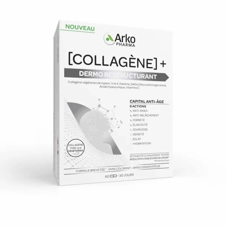 Collagène+ dermo restructurant Arkopharma - boite de 60 gélules
