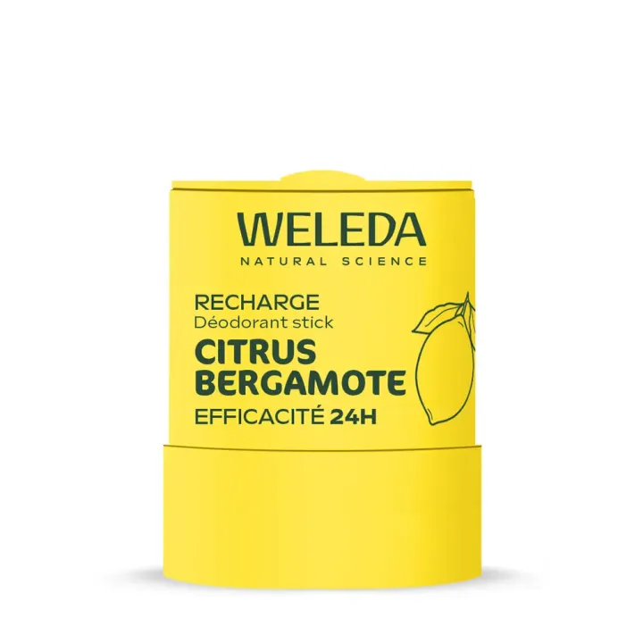 Recharge déodorant stick citrus bergamote  Weleda - recharge de 50g