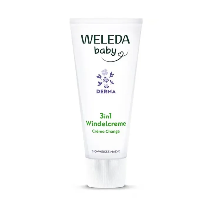 Crème 3 en 1 pour le change Weleda Baby Derma - tube de 50ml