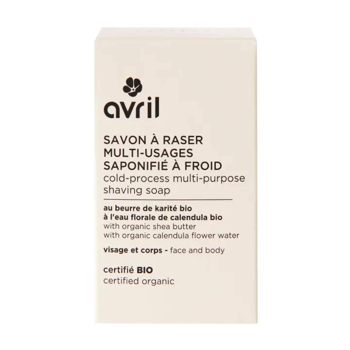 Savon à raser multi-usages saponifié à froid Avril - savon de 95g