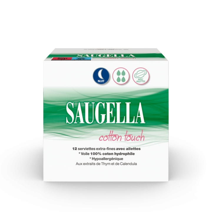 Cotton touch serviette extra-fine avec ailettes nuit Saugella