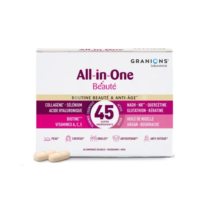 All-in-one beauté routine beauté et anti-âge Granions - boite de 60 comprimés 