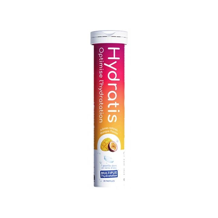 Solution d'hydratation goût mangue & passion Hydratis - tube de 20 pastilles effervescentes