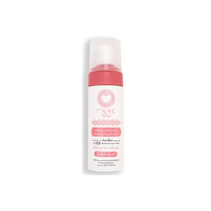 Mousse nettoyante intime au sweet litchi Musc Intime - flacon-pompe de 150ml