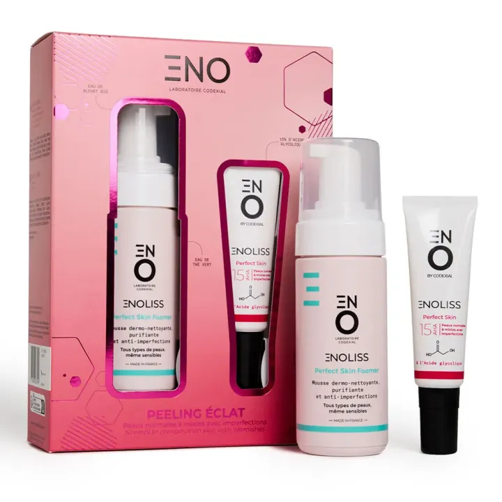 Coffret Enoliss peeling éclat ENO laboratoire Codexial - coffret contenant 2 produits