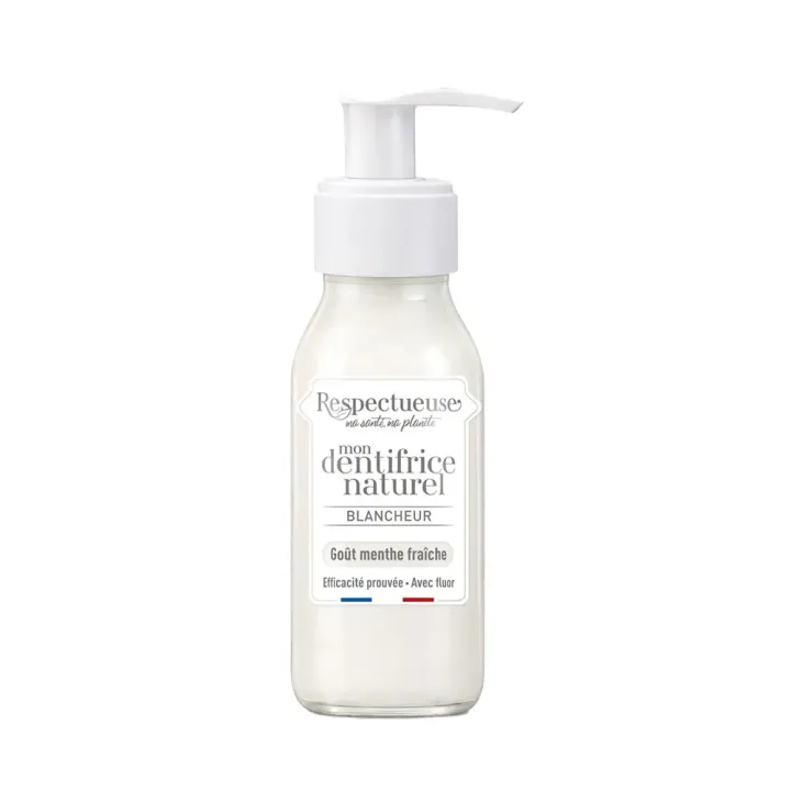 Mon dentifrice naturel blancheur Respectueuse - flacon-pompe de 80ml
