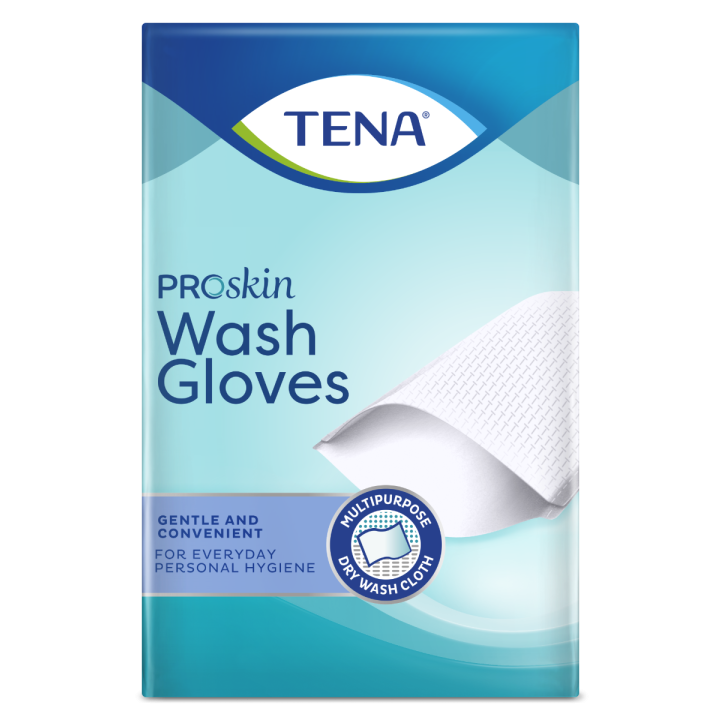 Gants de toilette jetables ProSkin Wash Gloves Tena - boîte de 200 gants