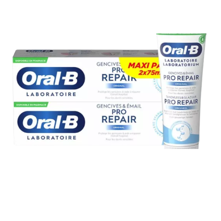 Dentifrice gencives & émail pro repair original Oral-B - 2 tubes de 75ml 