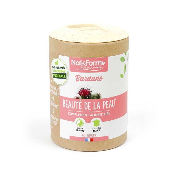 Bardane bio beauté de la peau Nat&Form - boite de 60 gélules