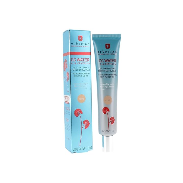 CC Water à la Centella Gel teint frais perfecteur de peau clair Erborian