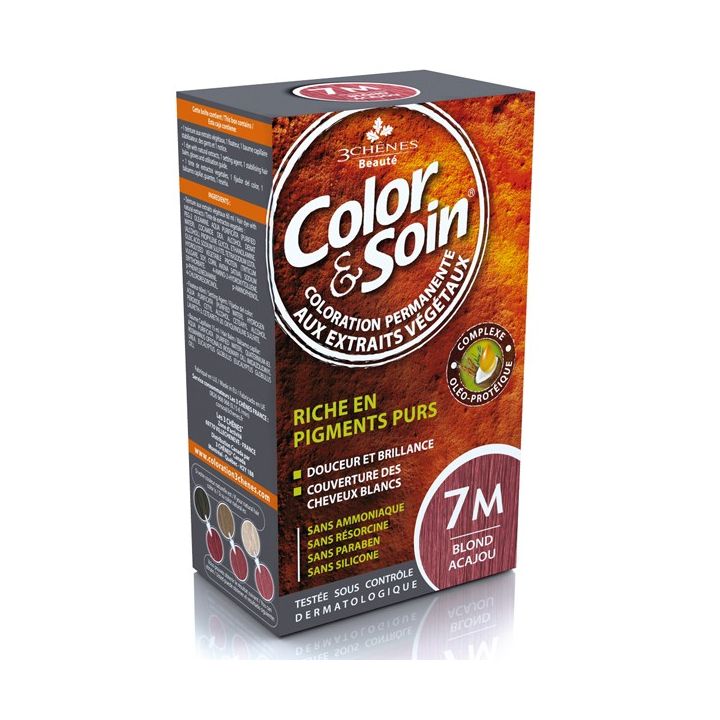 Color & soin coloration permanente Blond acajou 7M Les 3 chênes - 1 kit