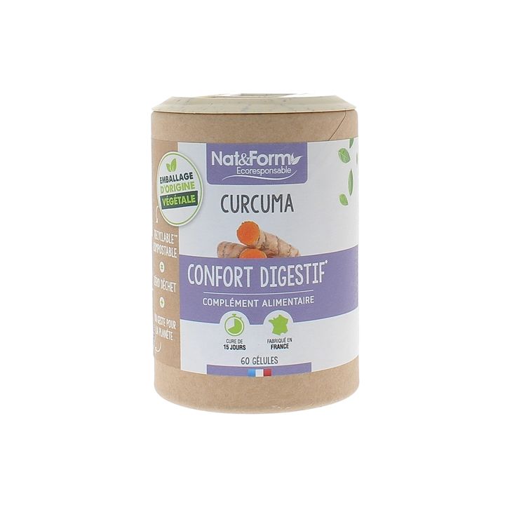 Curcuma confort digestif bio Nat&Form - boite de 90 gélules