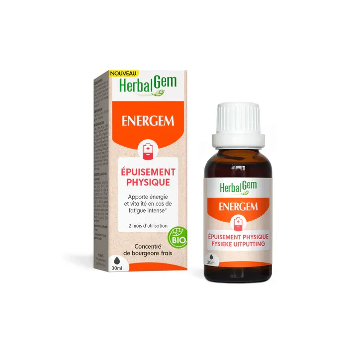 EnerGem épuisement physique bio Herbalgem - flacon compte-gouttes de 30ml