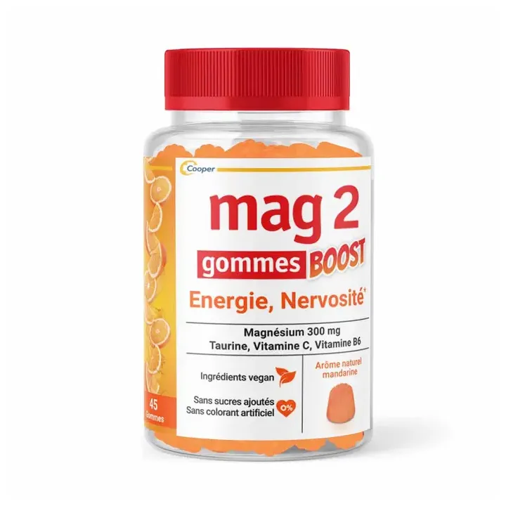Mag2 Boost énergie et nervosité Cooper - pot de 45 gommes