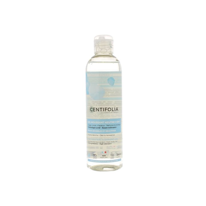 Gel moussant neutre 3 en 1 bio Centifolia - flacon de 250ml