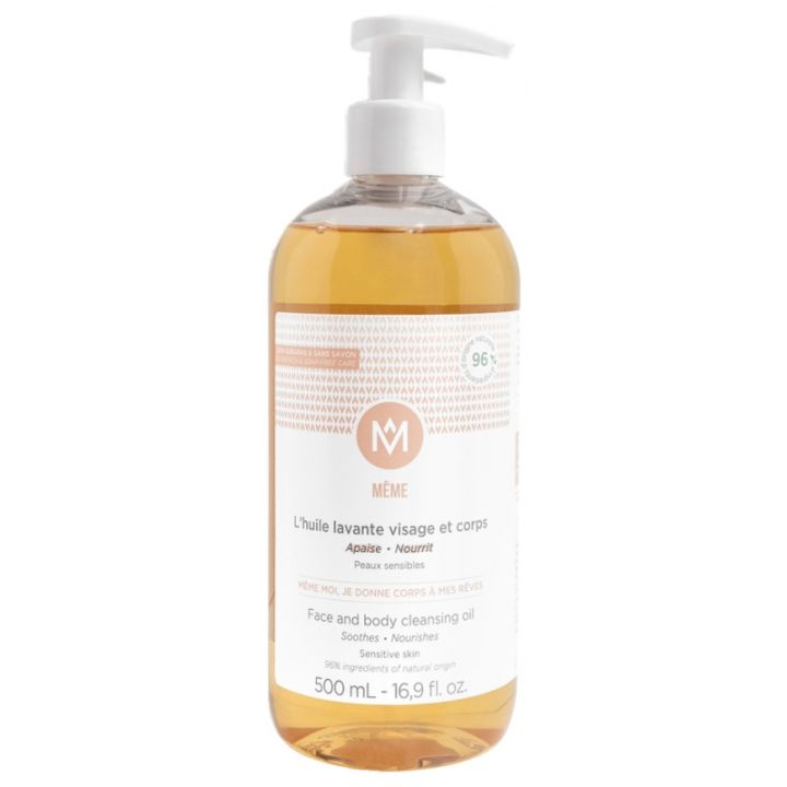 L'huile lavante visage et corps Même - flacon-pompe de 500 ml