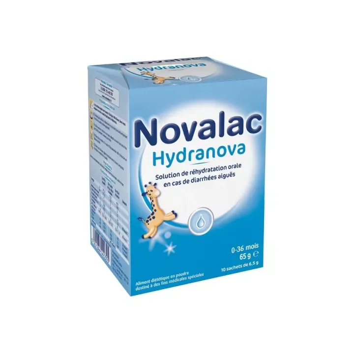 Hydranova solution de réhydratation orale 0-36 mois Novalac - boîte de 10 sachets