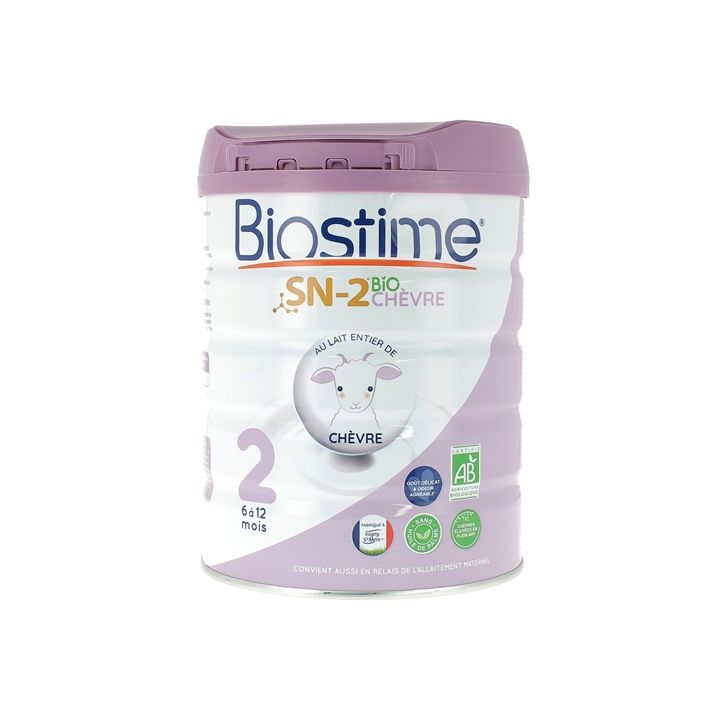 Lait de chèvre en poudre SN-2 2ème âge bio Biostime - pot de 800g