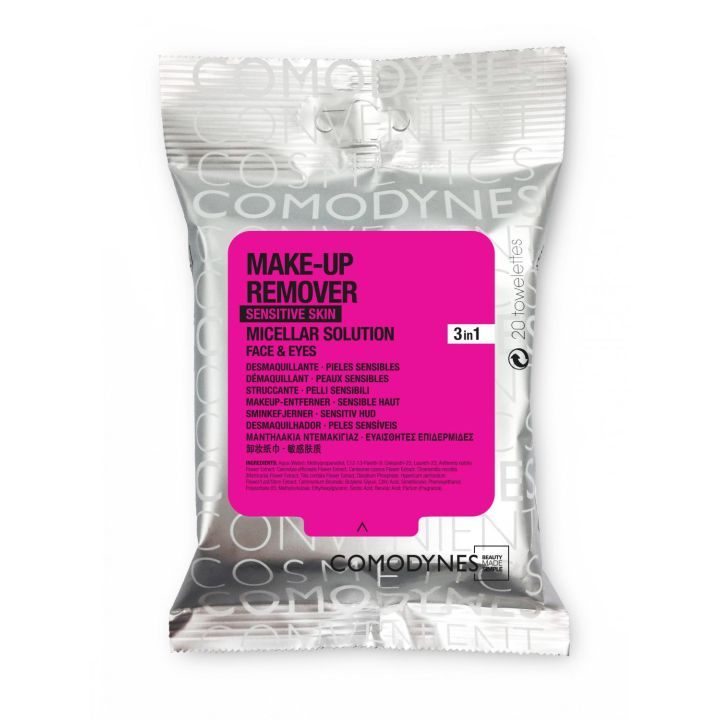 Lingettes Démaquillantes Hypoallergéniques Peaux Sensibles Comodynes - 20 lingettes