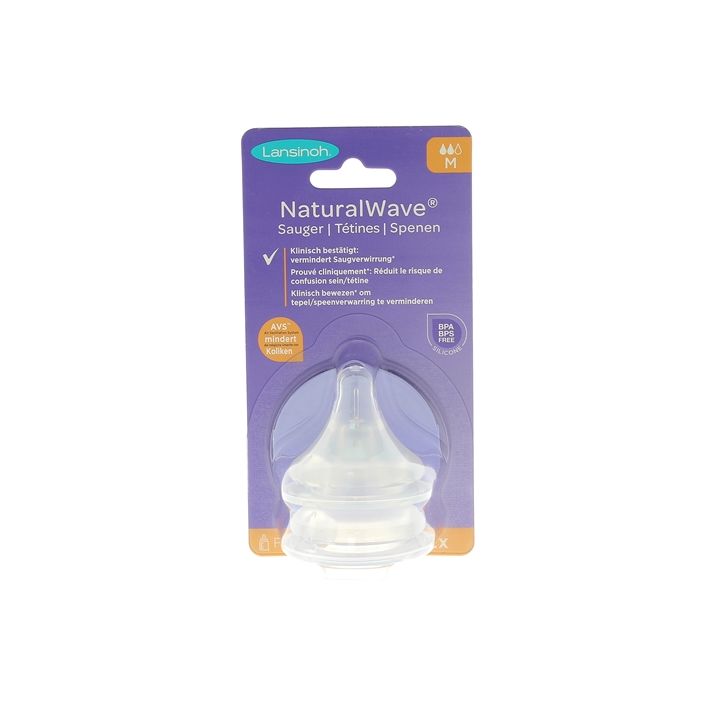 Natural Wave Tétines débit moyen Lansinoh - lot de 2 tétines