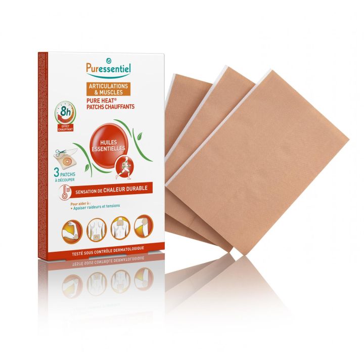 Patchs chauffants articulations Puressentiel - boîte de 3 patchs à découper