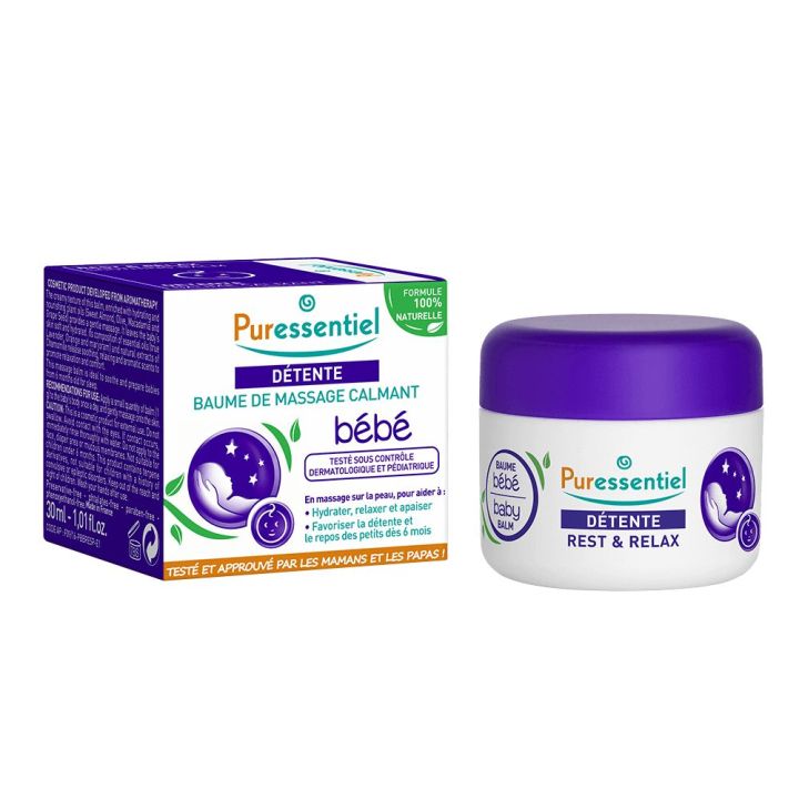 Puressentiel détente baume de massage calmant bébé - pot de 30 ml