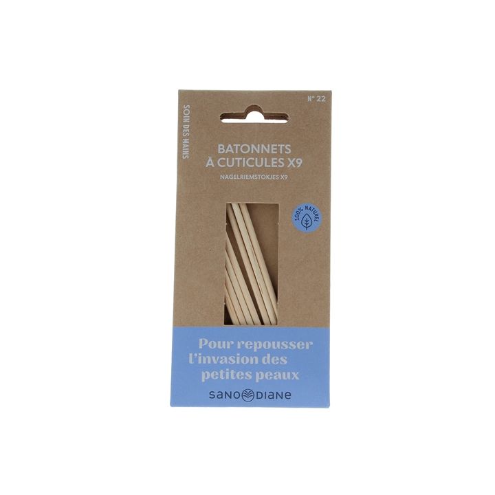 Bâtonnets à cuticules bois exotique Sanodiane - 9 bâtonnets