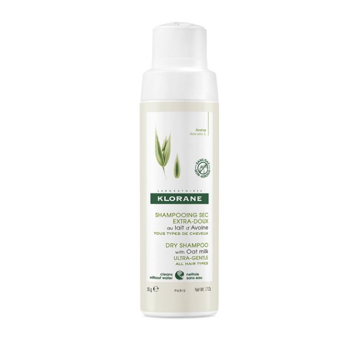 Shampoing sec en poudre extra-doux au lait d’Avoine sans gaz Klorane - flacon de 50 g