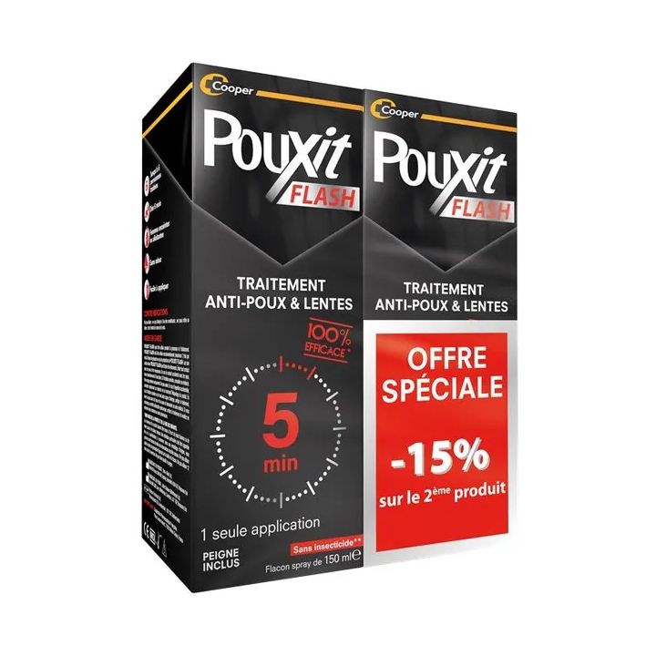 Spray Flash Traitement anti-poux et lentes Pouxit