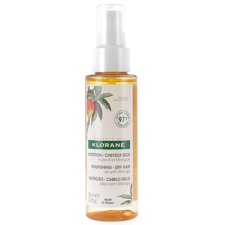 Spray nutrition cheveux secs huile à la mangue Klorane - spray de 100 ml