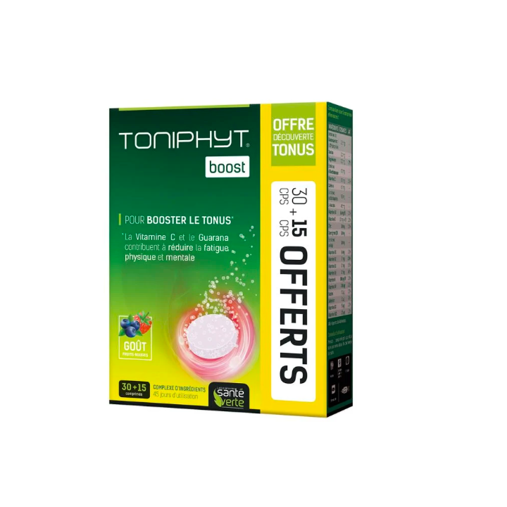 Toniphyt boost Santé verte - 30 comprimés effervescents + 15 gratuits